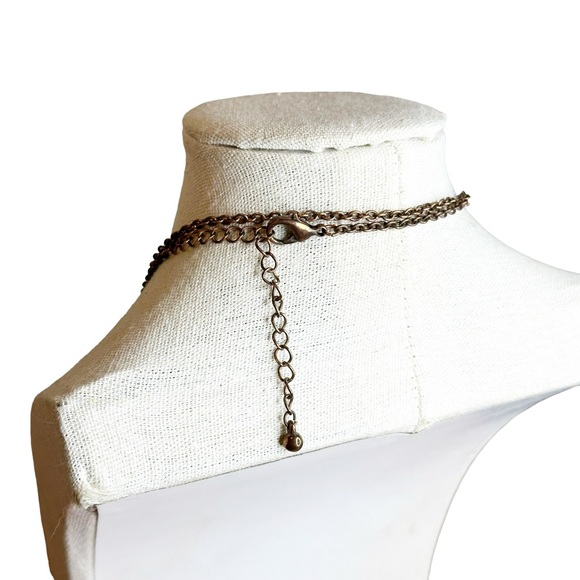 Rustic Farmhouse Style Billy Goat Hammered Copper Tone Necklace - Picture 3 of 6